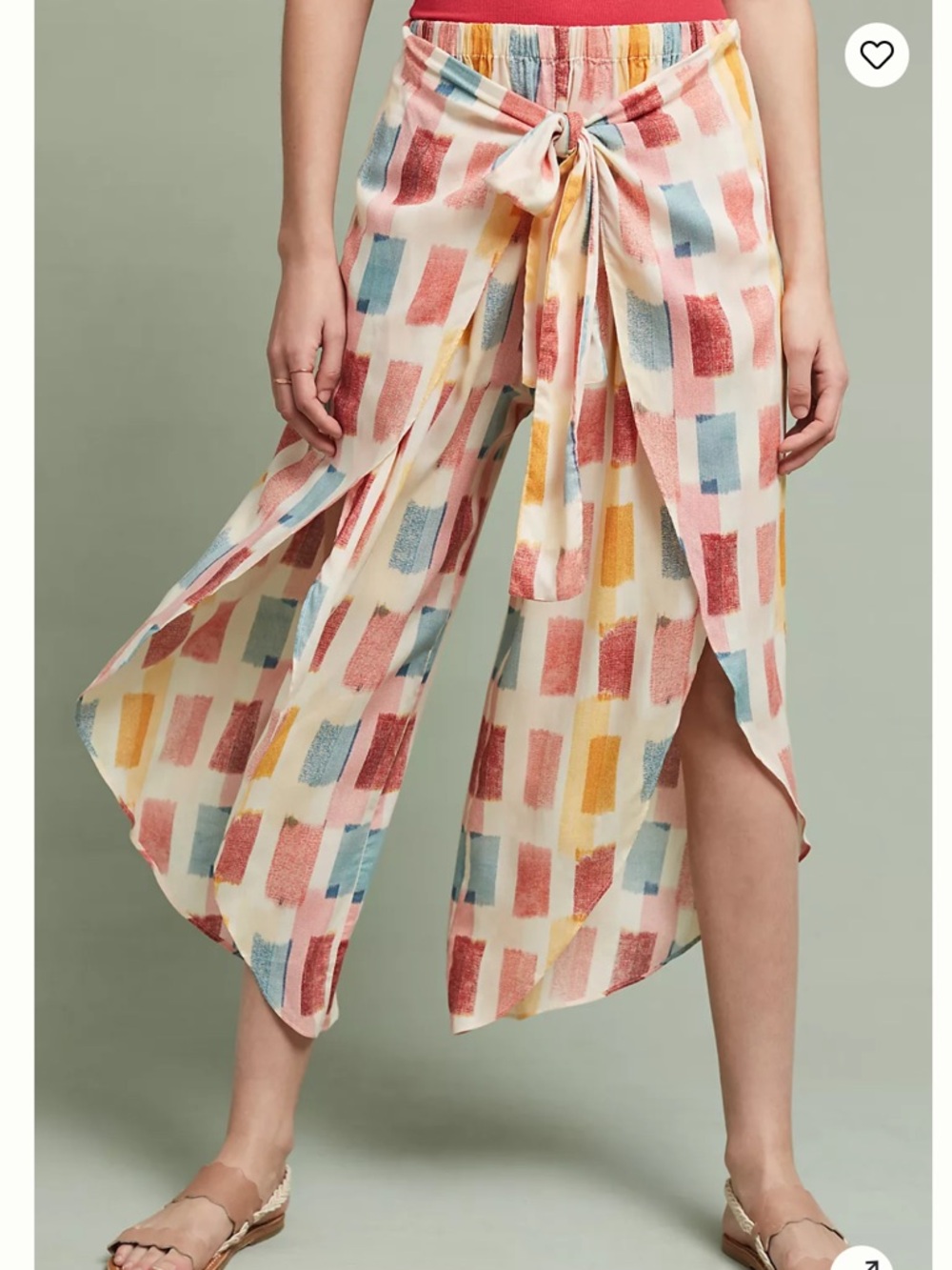 Anthro Lilka Dahlia Watercolor Wrap Pants Size XS NWT